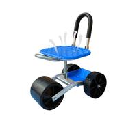 Chariot de Jardin avec Siège Pivotant, Plantation Mobile | Hauteur réglable Scooter Chaise, Tabouret Roulant de Plateau à Outils, Chariot de Travail de Pelouse Rotatif à 360 °, Camp de Garage