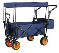Chariot De Jardin Chariot Utilitaire Pliable Robuste Chariot À Main De Traction Portable Pliant avec Auvent Amovible pour Faire du Shopping Camping De Plage Chariot Transport(E)