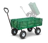 Chariot de jardin en acier avec bâche amovible et benne basculante 108 x 50 x 95cm - Elem Garden
