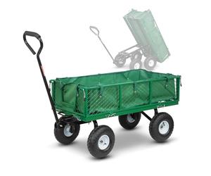 Chariot de Jardin en Acier avec bâche Amovible et Benne basculante 108 x 50 x 95cm - Elem Garden