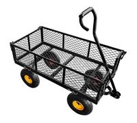 Chariot de jardin en acier - NEO TOOLS - 300 kg - Côtés pliables - Poignée avec mousse - Roues gonflables 10 pouces