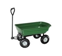Chariot de jardin en métal avec benne basculante vert