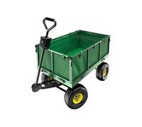 BROUETTE - TECTAKE - Chariot de Jardin + Bâche + Plateau Amovible Charge Maximum 550 Kg - Vert