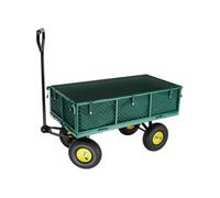 Chariot de jardin et de transport avec des parois latérales rabattables vert