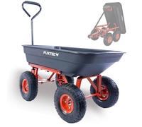 Chariot de jardin - FUXTEC FX-KW2175 - 4 roues, benne basculante, transport, 300 kg chantier