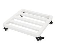 Chariot de Jardin Lourd avec Roues Bloquables, Diable Mobile pour Grands Pots de Fleurs d’Intérieur et d’Extérieur, Support de Pot Facile à Déplacer(Silver,35x35x9cm)