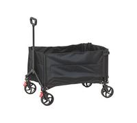 Outsunny Chariot de Transport de Plage Pliable 155L, Chariot de Jardin avec côtés ouvrables, poignée réglable et Poches latérales, Charge Max 100 kg, pour Camping, Shopping, Jardin, extérieur, Noir