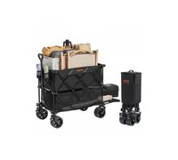 Chariot de Jardin Pliable 400 L, transport plage à deux étages, charge max 204 kg, roues tout terrain