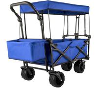 Chariot de Jardin Pliable avec Toit - VEVOR - VV-CWC-BLUE - Capacité de Charge 220 lb - Bleu