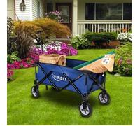 Chariot de Jardin Pliable-Brouette-90x48x96cm-Bleu,Charge Maximum 150 lbs