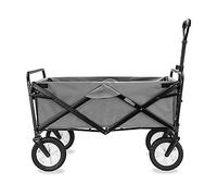 Chariot de jardin pliable, chariot de jardin robuste multifonction pour les courses en plein air, camping, supermarché avec 4 roues, charge : 80 kg/gris