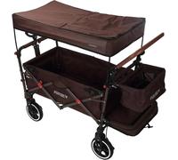 Fuxtec Chariot Premium Cruiser Marron, L'Original, Collection Family Fux, Chariot de Jardin Pliable Pour Enfants, Transport, Plage, Ville, Forêt, à Tirer ou à Pousser, Capacité De Charge 75 kg