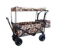 Chariot de jardin pliable portable avec auvent, chariot de courses multifonction robuste pour camping, plage, remorque utilitaire, chariot roulant polyvalent.