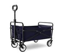 Chariot de jardin pliable portable - Chariot de courses multifonction pour la maison, le supermarché, le camping, la plage et la pêche - Chariot de traction à 4 roues pour un transport facile