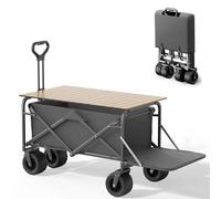 Chariot de jardin pliable pour la plage, chariot d'extérieur portable, roues tout-terrain de 20,3 cm, idéal pour le camping, le shopping et les activités sportives de plein air.