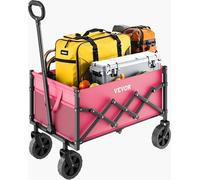 Chariot de jardin pliable pour l'extérieur, 120 l et 225 livres, chariot de jardin pliable robuste, rose