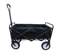 Chariot de jardin pliable robuste - Chariot utilitaire multifonction pour camping, plage, shopping - Chariot de transport à 4 roues - Capacité de charge de 100 kg