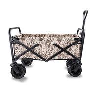 Chariot de jardin pliable robuste et multifonction pour camping, plage, supermarché, 4 roues, capacité de charge de 90 kg