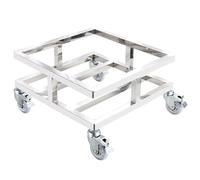 Chariot de jardin robuste avec roulettes, base en acier inoxydable pour friteuse, chariot portable pour une mobilité facile et une utilisation en extérieur