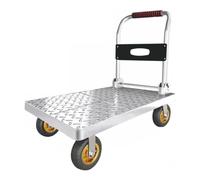 Chariot de jardin robuste, capacité de 150 kg, chariot à plateau en acier avec tapis en caoutchouc et roues en TPR, chariot polyvalent pour le jardinage, le déménagement et le stockage - 60 x 40 cm