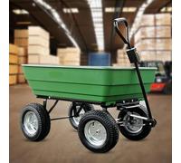 Chariot de jardin robuste - Construction en acier, plateau en plastique, design basculant pour un déchargement facile, idéal pour le jardinage, l'aménagement paysager, les tâches extérieures et les