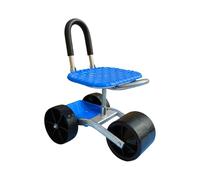 Chariot de jardin roulant avec siège, chaise de jardin ergonomique enroulable réglable en hauteur pour jardin extérieur désherbage garage