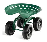 Chariot de jardin roulant réglable en hauteur avec siège pivotant à 360° - Siège de travail robuste pour plantation en plein air, capacité de charge de 150 kg pour jardiniers