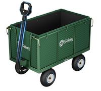 Chariot de Jardin Titan - Capacité de Charge 550 KG, Chariot de Transport pour équipement avec poignée brevetée, Pneus gonflables en Caoutchouc Complet, 200 L, Vert