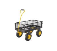 VEVOR Chariot de Jardin Transport Robuste Acier 226,80 kg Pneu 254 mm Jaune Noir
