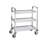 Chariot De Laboratoire à 3 Etages 74x39,6x86cm Capacité 181kg En Acier Inoxydable