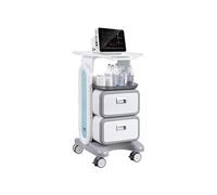 Chariot De Laboratoire à 3 Niveaux ABS Doté De 2 Tiroirs Et d'Un Plateau Supérieur