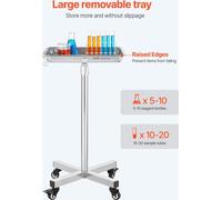 Chariot de laboratoire Chariot de service Acier inoxydable Plateaux amovibles Roulant 840-1325mm