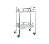 Chariot De Laboratoire En Acier Inoxydable 2 Couches Avec Roulettes Pivotantes