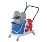 Chariot de lavage compact 2 seaux de 18 litres - Chariots de ménage, de lavage, à linge - Bruneau