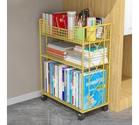 Chariot de livre mobile avec roues verrouillables, organiseur de fichiers roulants pour le bureau et la maison, grand chariot utilitaire en métal pour un accès et une organisation faciles aux