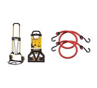 Chariot de manutention acier, pliable, base 39X29cm, capacité 70kg. Dimensions ouvert : 40x41x102cm, plié: 39x6x73 cm. & Master Lock 3020EURDAT Tendeurs avec Crochet [Pack de 2 Tendeurs], Rouge, 60 cm