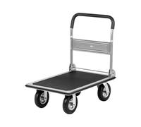 MSW Chariot De Manutention À Plateau Plateforme Charriot Plate Forme Pliant MSW-PW-300 (80x60x94 cm, 300 kg, Pliable, 4 roulettes, Acier & Caoutchouc)