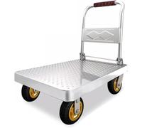 Chariot De Manutention Pliable Robuste À roulettes, Plateau Métallique pour Entrepôts, Garages, Jardins Et Transport. (90x60cm)