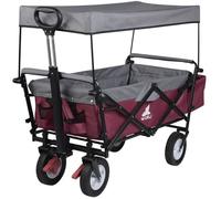 WOLTU Chariot de Plage Pliable pour Jardinage avec Toit, Chariot de Transport à 4 roulettes pour Jardin, Plage, Capacité de Charge 80kg, Fuschia