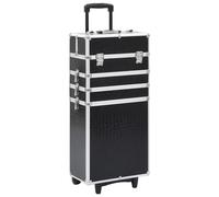 vidaXL Chariot de maquillage en aluminium – Noir motif crocodile