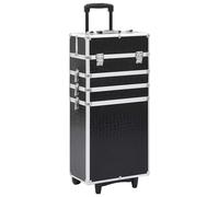 vidaXL Chariot de maquillage en aluminium – Noir motif crocodile