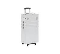 Chariot de Maquillage Coffret Mallette de Beauté Trolley à Maquillage Valise de Maquillage Cosmétique Stockage Maison Aluminium Argenté