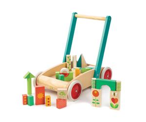 Chariot de marche avec blocs colorés beige TU