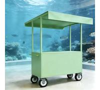 Chariot de Marché avec Toit Extra-Large, Charrette de Vente Ambulante