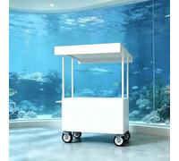 Chariot de Marché avec Toit Extra-Large, Charrette de Vente Ambulante