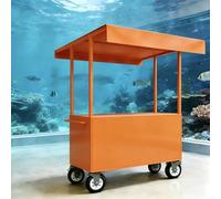 Chariot de Marché avec Toit Extra-Large, Charrette de Vente Ambulante