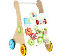 small foot Chariot de marche Multicolore, en bois, jouet de motricité multifonctionnel, avec roues recouvertes de caoutchouc, dès 1 an, 10745, petit