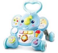 VTech - Éléphanteau Trottino, Trotteur Pousseur Bébé 2 en 1, Tableau d'Éveil Interactif, Jouet d'Activité et de Développement, Apprentissage de la Marche, Cadeau Dès 9 Mois - Contenu en Français