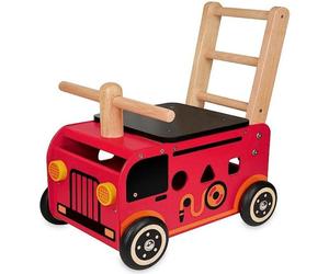 Chariot de marche en bois 3 en 1 Camion Pompier I'm Toy® - Porteur
