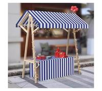 Chariot de marché en bois avec auvent, kiosque portable pour nourriture, crème glacée, bonbons, desserts et boissons, présentoir de marché